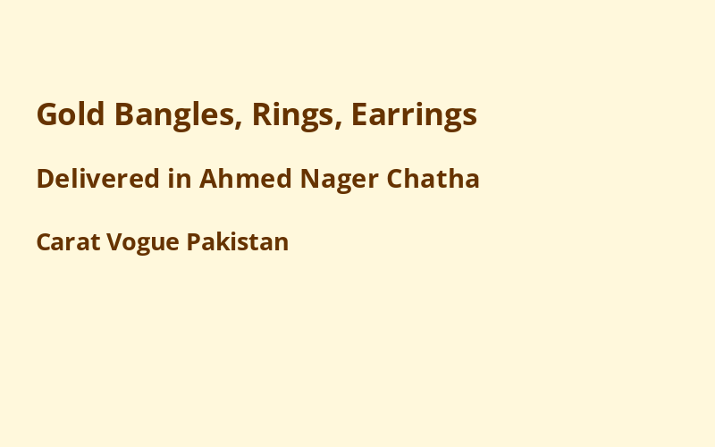Gold Jewelry in Ahmed Nager Chatha