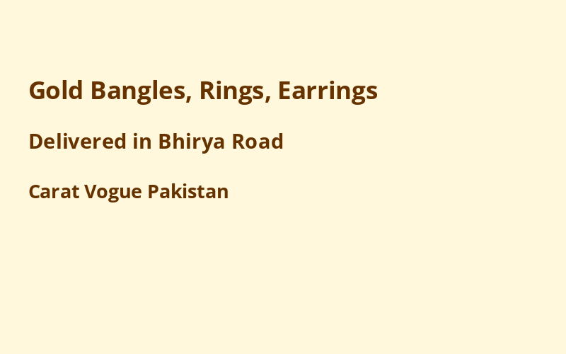 Gold Jewelry in Bhirya Road