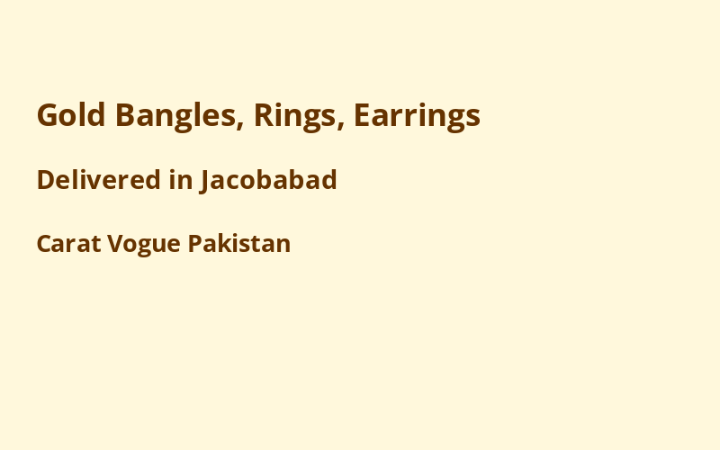 Gold Jewelry in Jacobabad