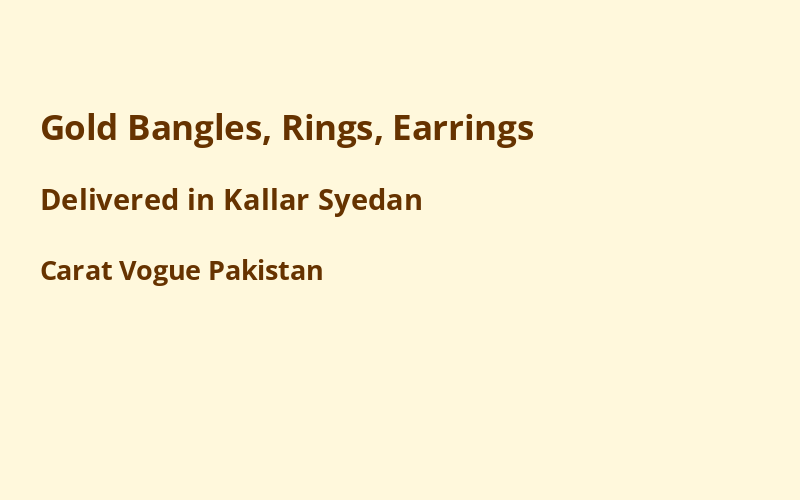 Gold Jewelry in Kallar Syedan