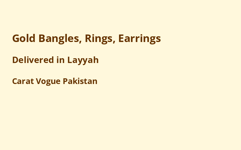 Gold Jewelry in Layyah