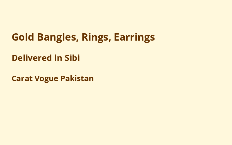 Gold Jewelry in Sibi