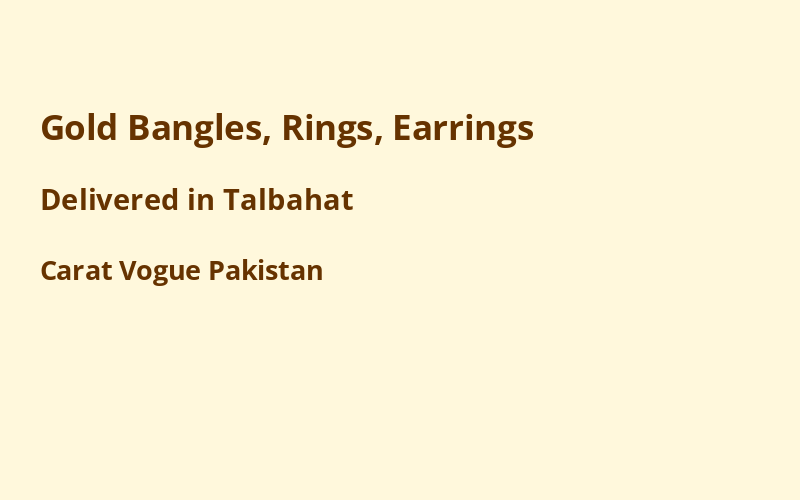 Gold Jewelry in Talbahat